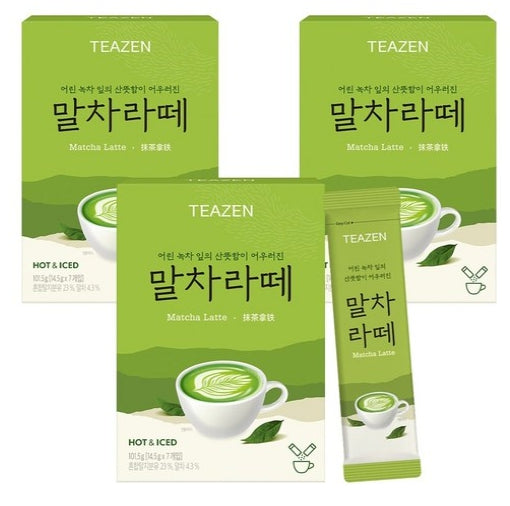 Tzen Matcha Latte 14.5g - 7 Sticks, 3 Sets