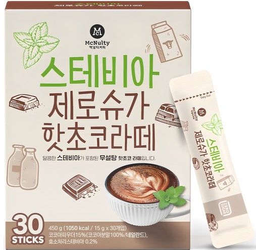 McNulty Stevia Zero Sugar Hot Chocolate Latte 15g - 30 Sticks