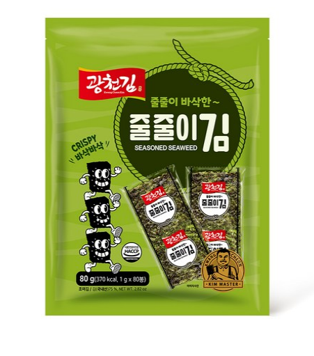 Gwangcheon Crispy Seaweed Strips 80 Pieces, 80g