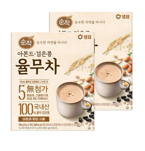 Soonjak Almond Black Bean Job's Tears Tea 18g - 10 Sticks, 2 Sets