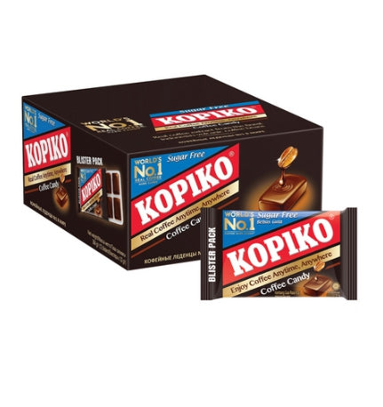 Kopiko Mayora Sugar-Free Coffee Candy Blister 32g, 12 Packs
