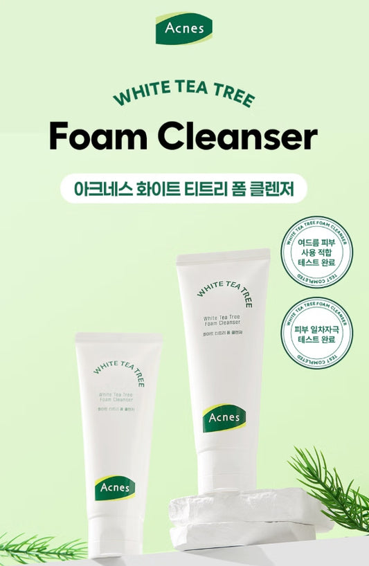 Acnes White Tea Tree Foam Cleanser 100ml - Gentle Daily Cleanser