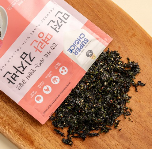 Manjeon Super Choice Spicy Cod Roe Seasoned Seaweed 40g, 4 Packs