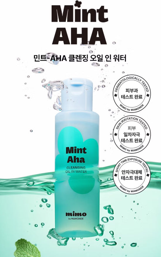 mimo by MAMONDE Mint-AHA Cleansing Oil in Water 100ml - Deep Cleanse
